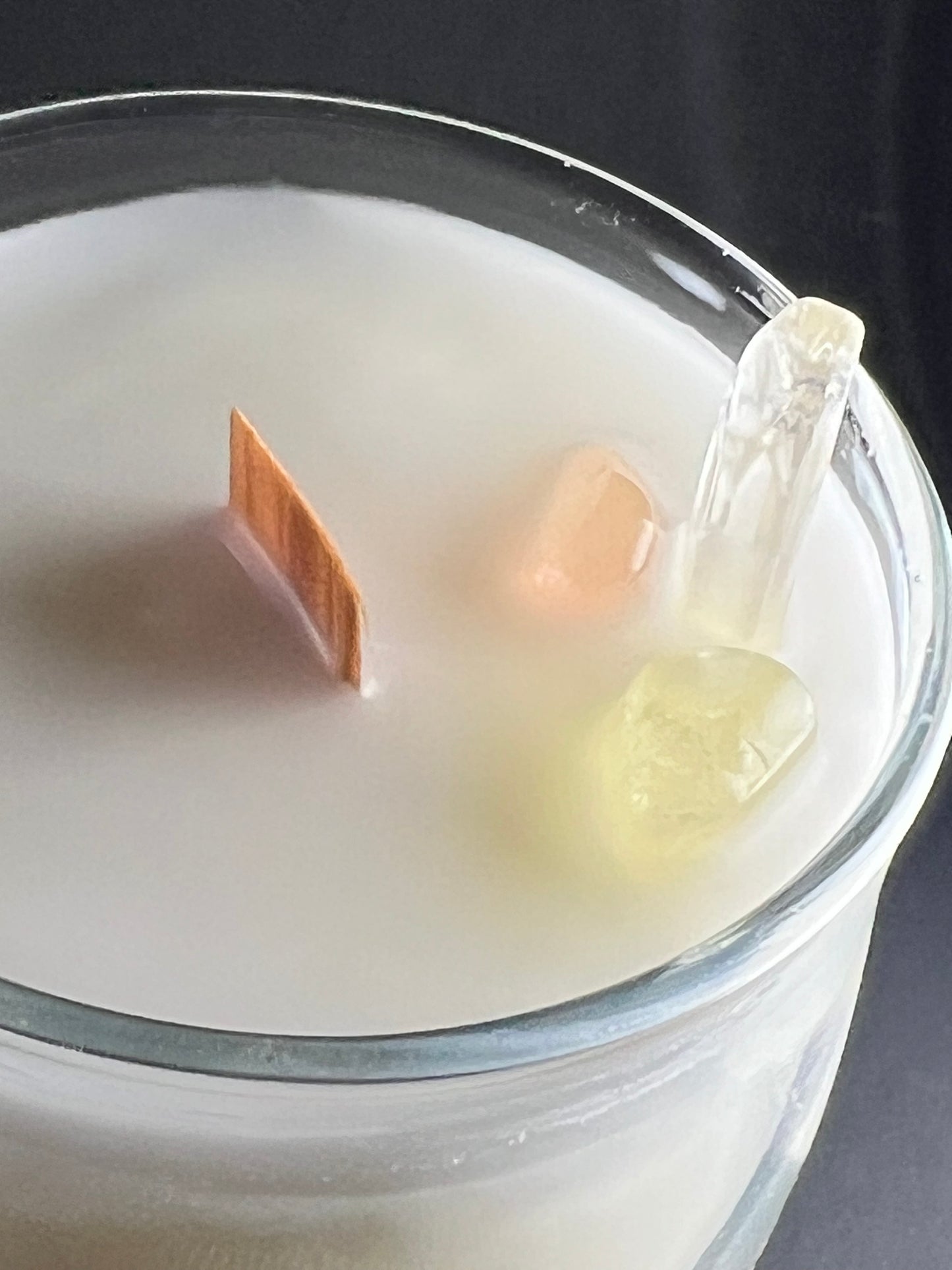 Atelier Vessel III | No. 17— Lavender & Vanilla Harmony| Clear Quartz + Green Aventurine + Citrine + Rose Quartz + | 8 oz