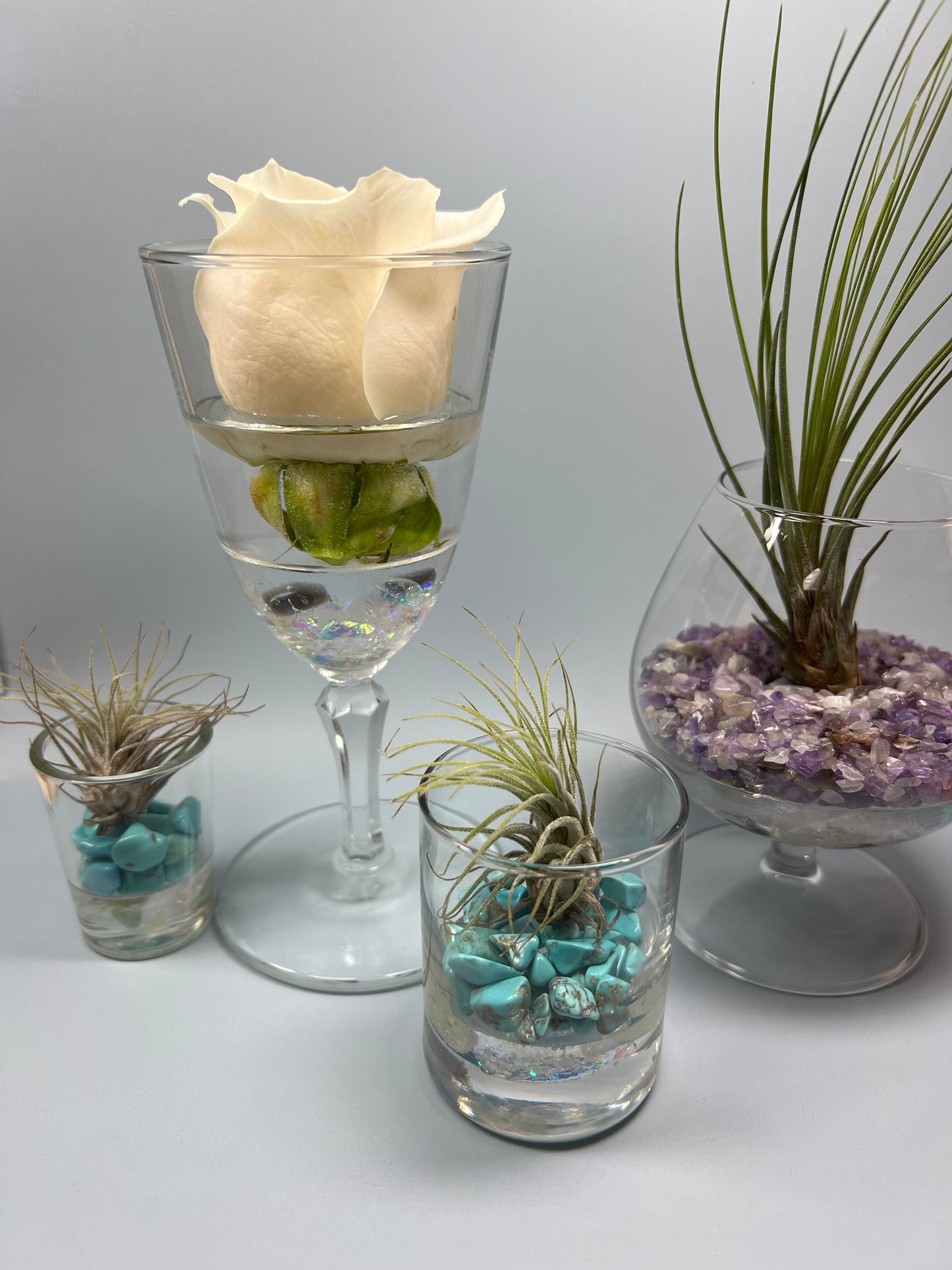Atelier Vessel III | No. 17— Lavender & Vanilla Harmony| Clear Quartz + Green Aventurine + Citrine + Rose Quartz + | 8 oz