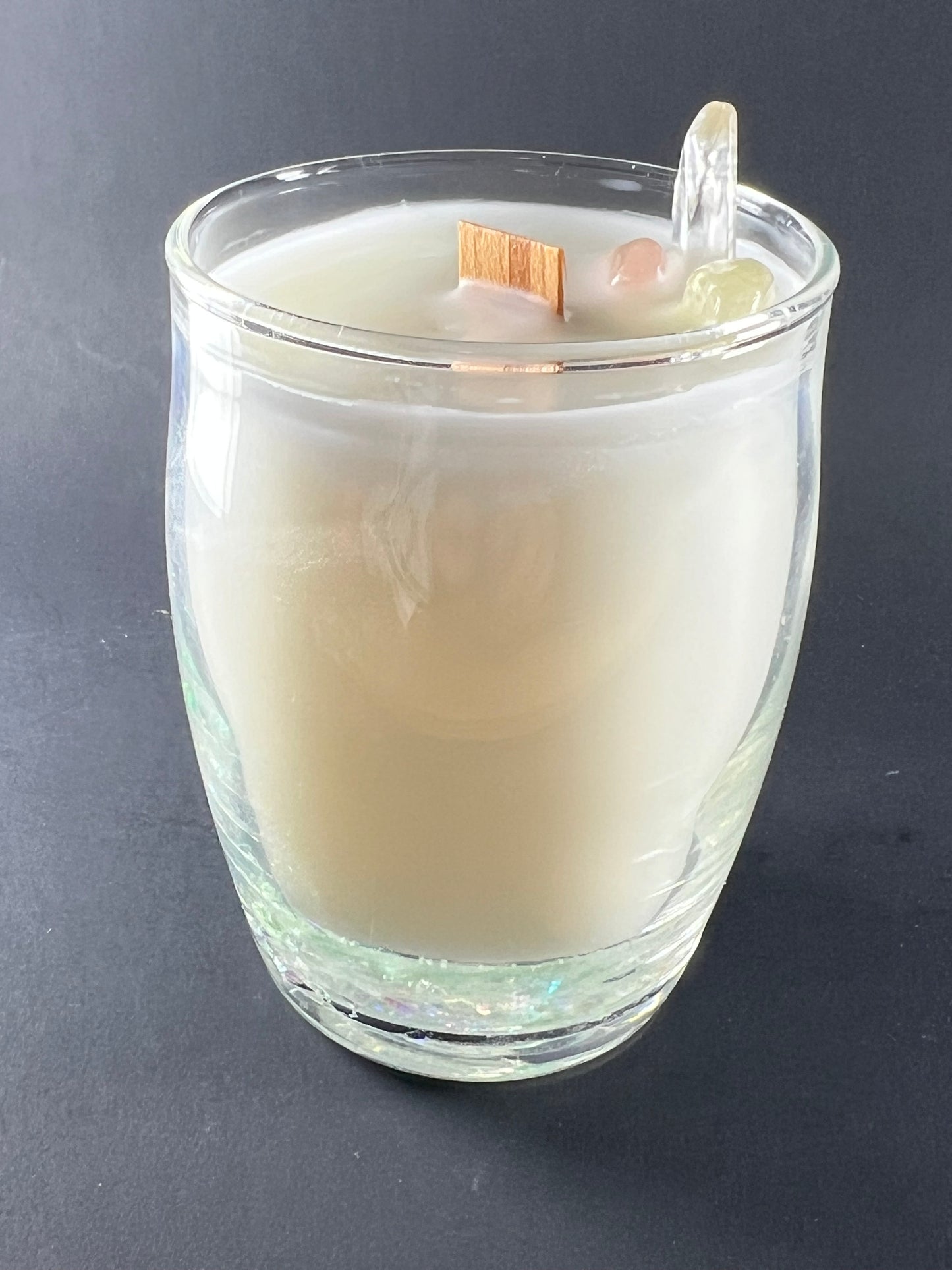 Atelier Vessel III | No. 17— Lavender & Vanilla Harmony| Clear Quartz + Green Aventurine + Citrine + Rose Quartz + | 8 oz
