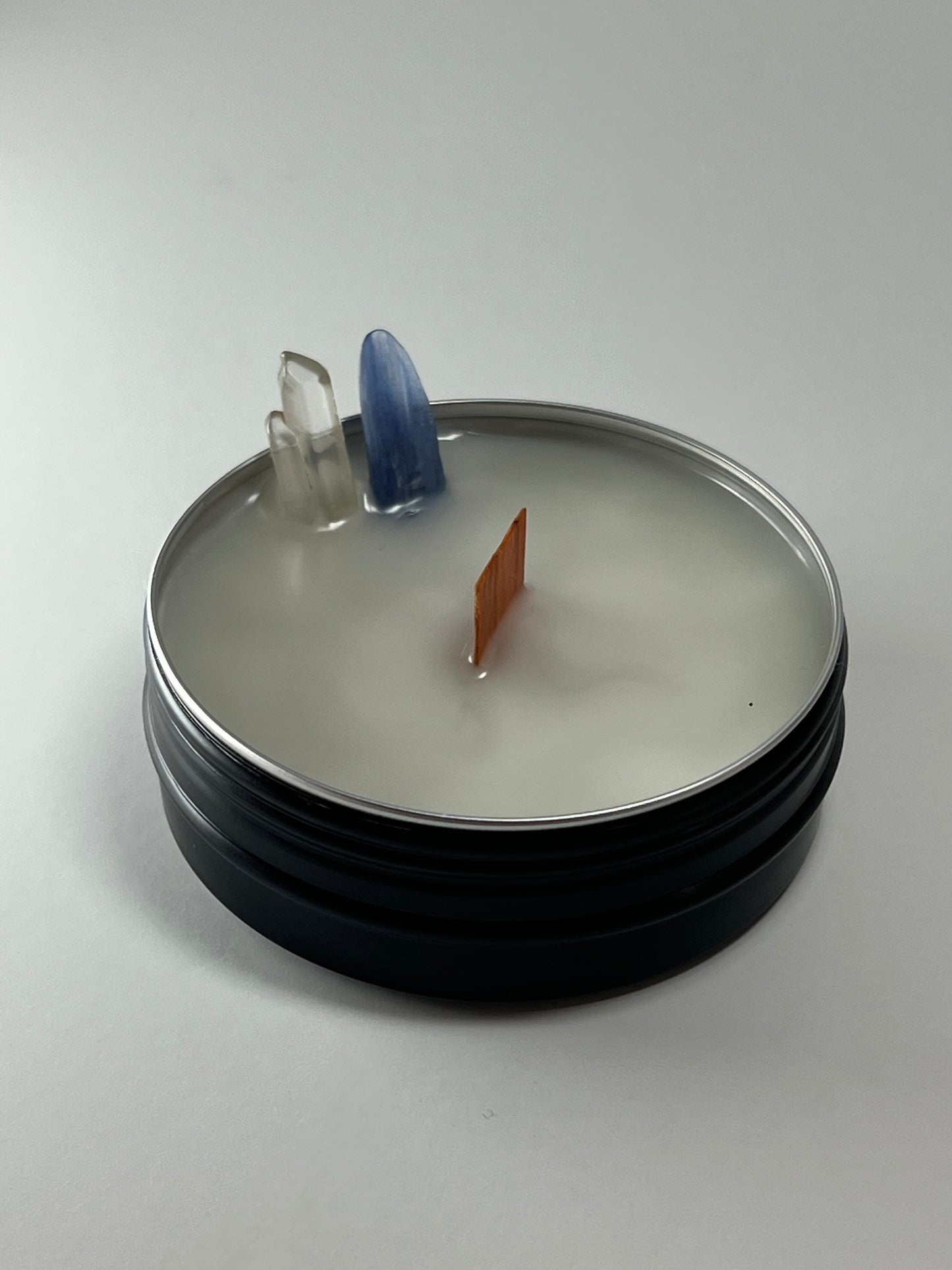 Classic Luxe Tin | 2 oz - Scent No. 4 | Nutmeg Noir | Black | Clear Quartz + Lapis Lazuli