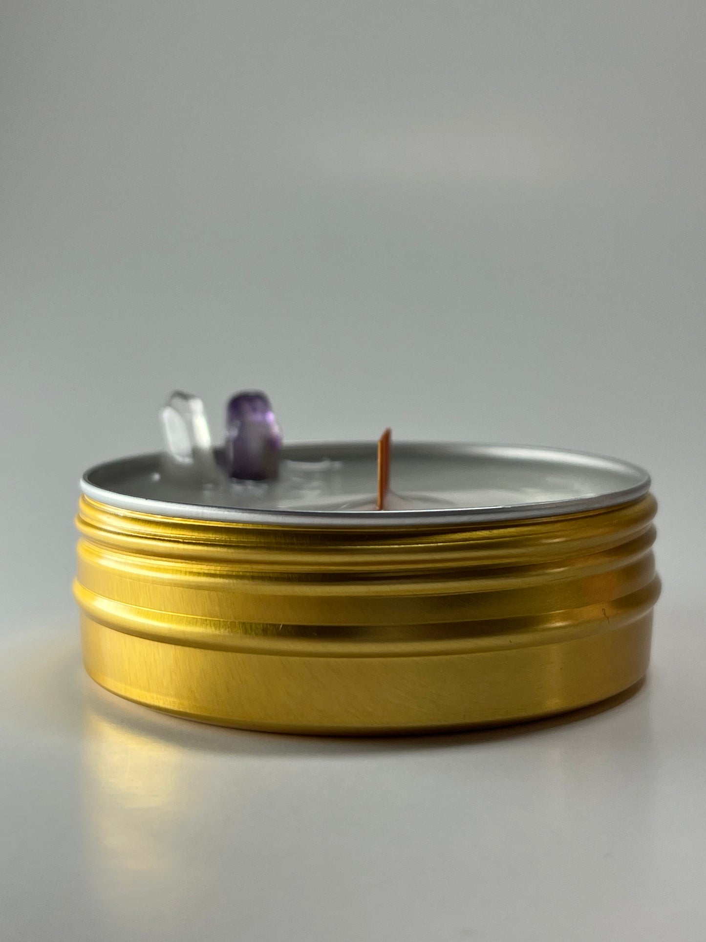 Classic Luxe Tin | 2 oz - Scent No. 4 | Nutmeg Noir | Gold | Clear Quartz + Amethyst