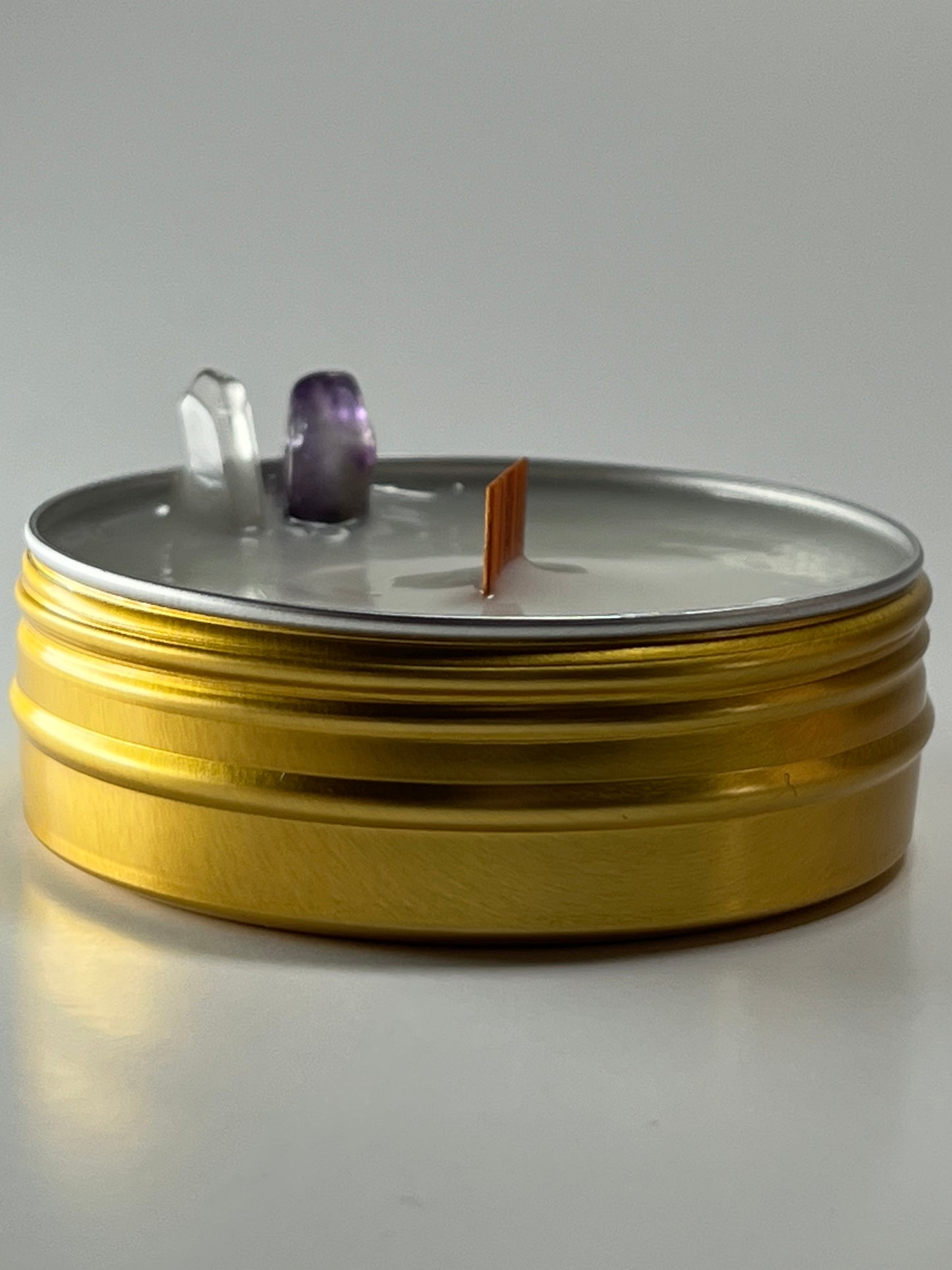Classic Luxe Tin | 2 oz - Scent No. 4 | Nutmeg Noir | Gold | Clear Quartz + Amethyst