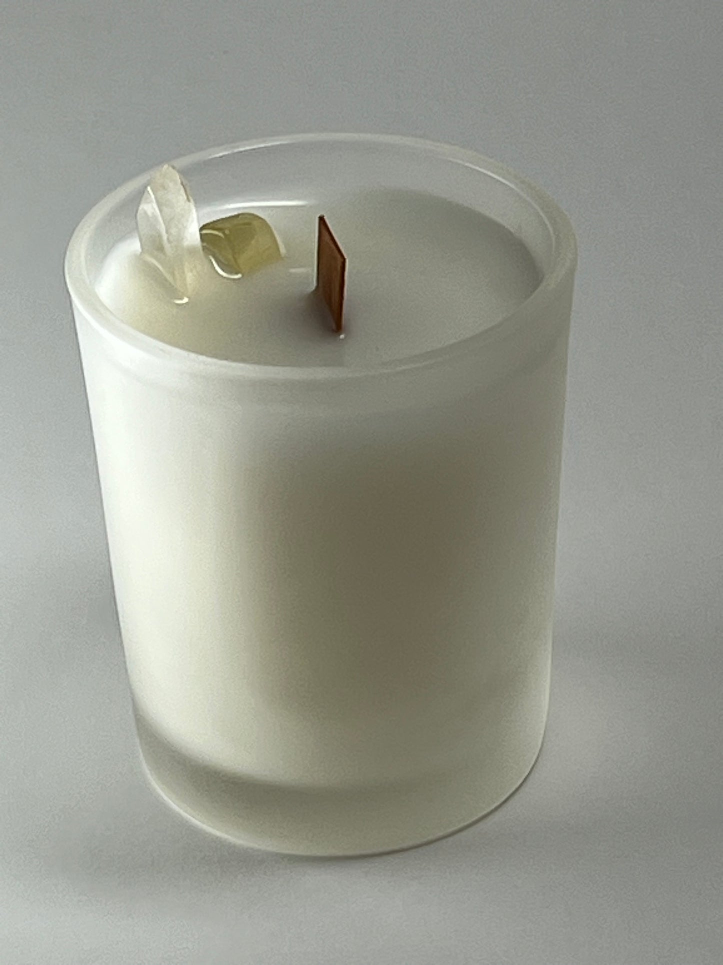 Glass Luxe | 3 oz - Scent No. 4 | Nutmeg Noir | Frosted | Clear Quartz + Citrine
