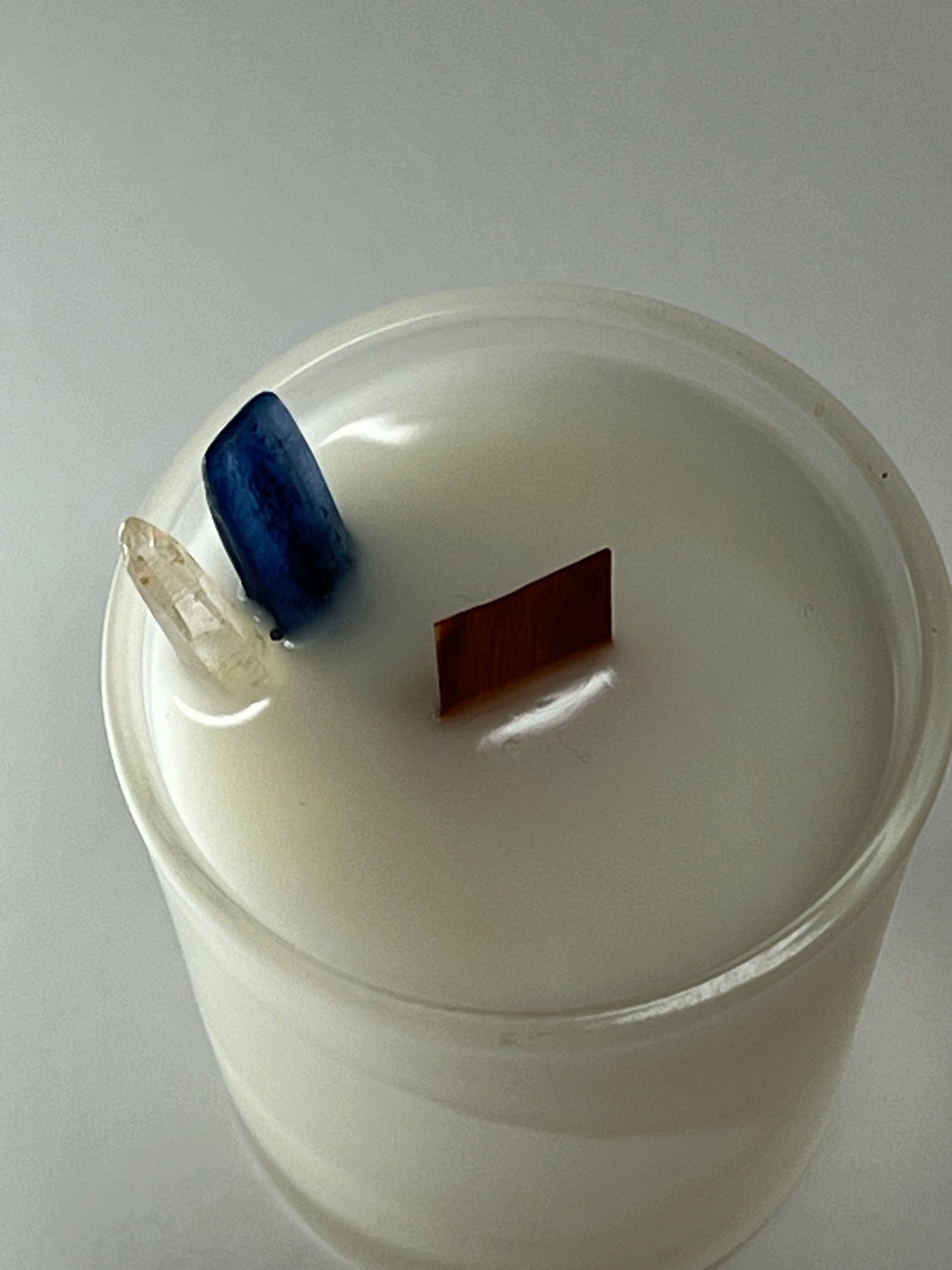 Glass Luxe | 3 oz - Scent No. 4 | Nutmeg Noir | Frosted | Clear Quartz + Lapis Lazuli