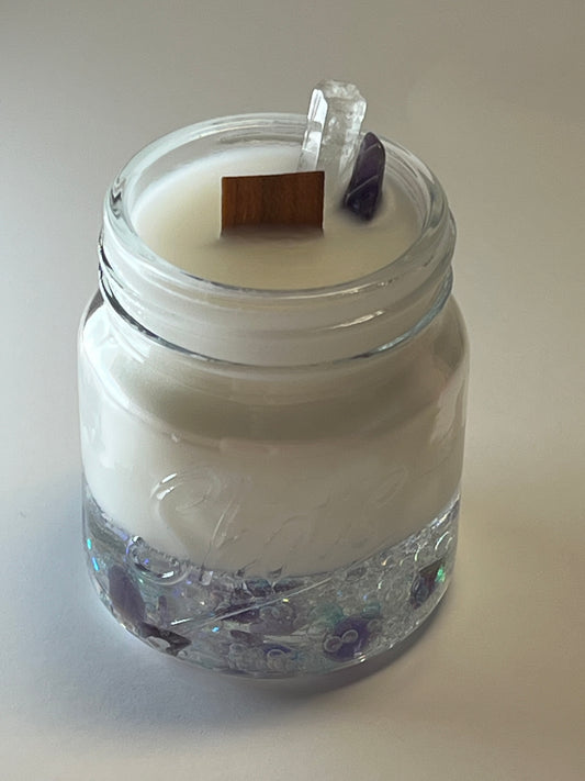 Atelier Vessel II | No. 12 — Madeline | Clear Quartz + Amethyst | 5 oz