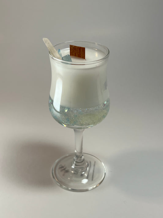 Atelier Vessel III | No. 12 — Madeline | Clear Quartz + Citrine + Aquamarine | 6 oz